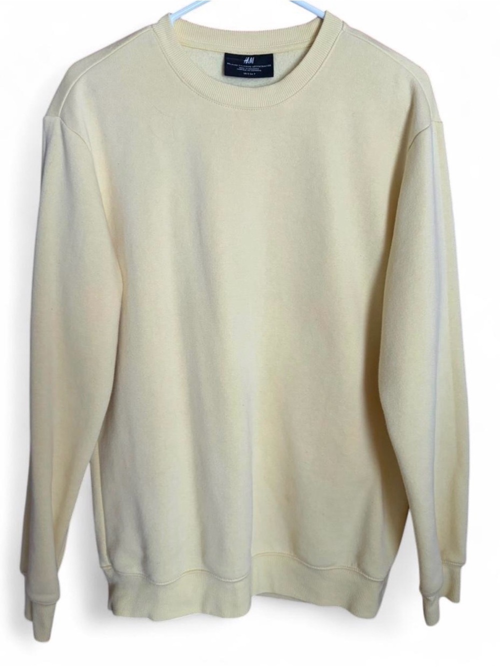 Men’s Crewneck relaxed fit sweatshirt tunic pastel yellow size small by H&M